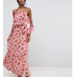 Elegant ASOS Cold Shoulder Floral Gown